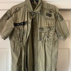 FUSAI fashion men's shirt army military look M details.  F.U.S.A.I. Long sleeve